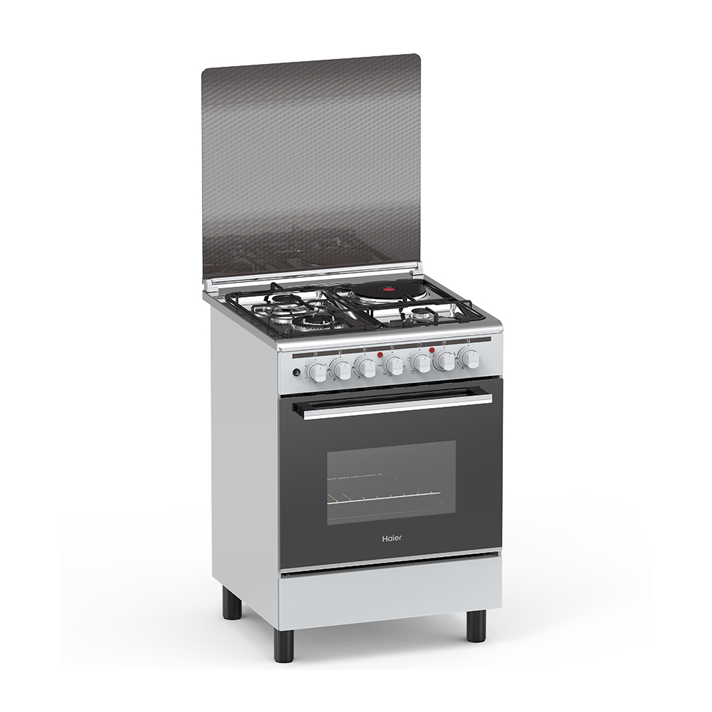 Haier 3 Gas + 1 Electric 60x60 Cooker with Electric Oven, model HCR2031EES