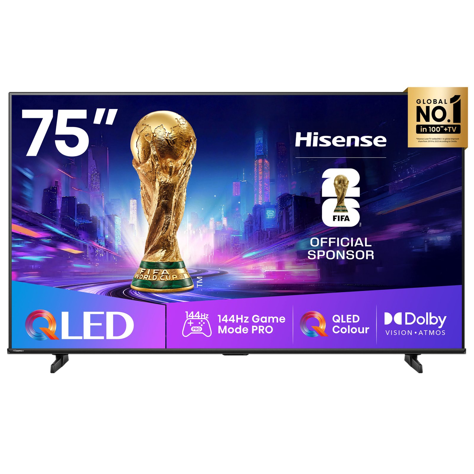 Hisense 75Q7Q 75″ Smart 4K QLED TV, model 75Q7Q, on display at BrianHub Electronics